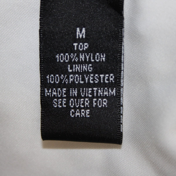 BCX NEW $39 Sz M Off White Lace Overlay Collared 100% Nylon Polyester Top