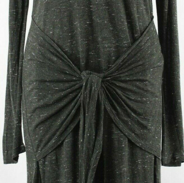 Dolan Left Coast Sz M Green Gray Waist Tied Viscose Wool Poly Blend Dress