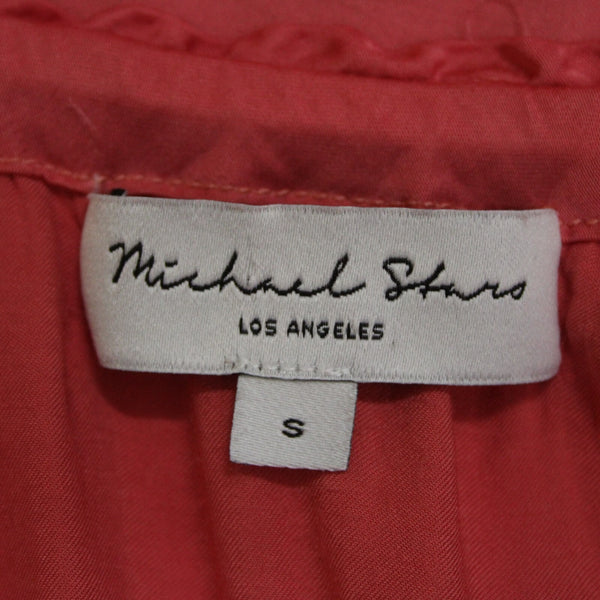 Michael Stars Sz S Pink Hi Lo 3/4 Sleeve Viscose Rayon Bohemian Oversized Top