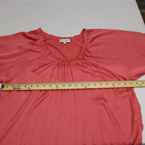 Michael Stars Sz S Pink Hi Lo 3/4 Sleeve Viscose Rayon Bohemian Oversized Top