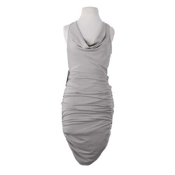 AX Paris Dress NEW Sz 8 Silver Ruched Body Con Lined Polyester Elastane Dress
