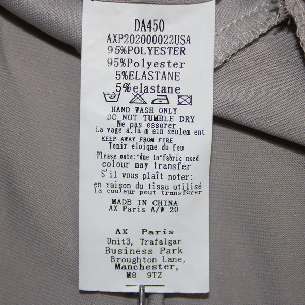 AX Paris Dress NEW Sz 8 Silver Ruched Body Con Lined Polyester Elastane Dress