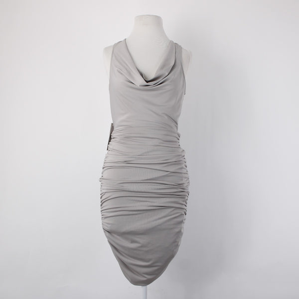 AX Paris Dress NEW Sz 8 Silver Ruched Body Con Lined Polyester Elastane Dress