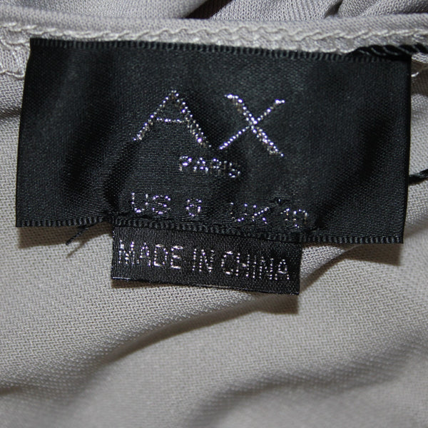 AX Paris Dress NEW Sz 8 Silver Ruched Body Con Lined Polyester Elastane Dress