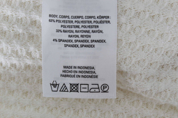Akemi + Kin NEW $68 Sz L Cream White  V Neck Twist Hem Polyester Blend Top