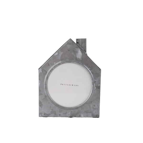 Pottery Barn House Frame NEW 4 x 4 Silver House Shape Galvanized House Frame