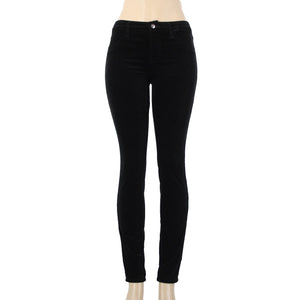 J Brand Sz 25 x 30 Black Velveteen Faux Pockets Cotton Modal Elastane Pant