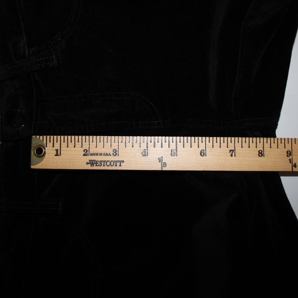 J Brand Sz 25 x 30 Black Velveteen Faux Pockets Cotton Modal Elastane Pant