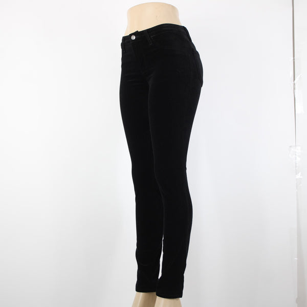 J Brand Sz 25 x 30 Black Velveteen Faux Pockets Cotton Modal Elastane Pant
