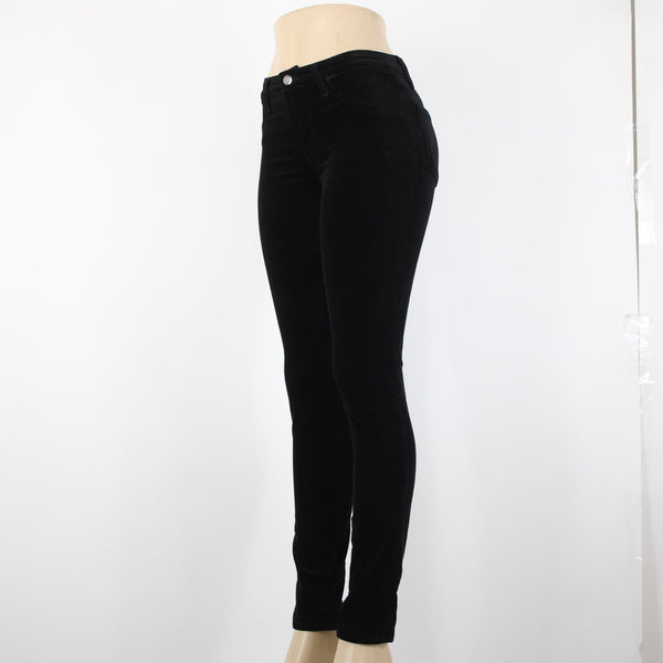 J Brand Sz 25 x 30 Black Velveteen Faux Pockets Cotton Modal Elastane Pant