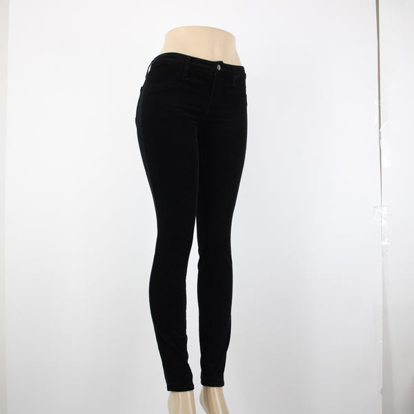 J Brand Sz 25 x 30 Black Velveteen Faux Pockets Cotton Modal Elastane Pant