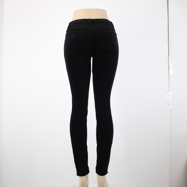 J Brand Sz 25 x 30 Black Velveteen Faux Pockets Cotton Modal Elastane Pant