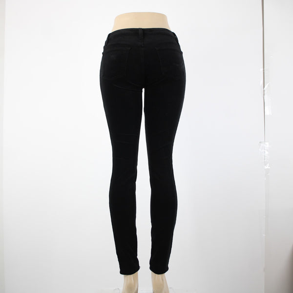J Brand Sz 25 x 30 Black Velveteen Faux Pockets Cotton Modal Elastane Pant