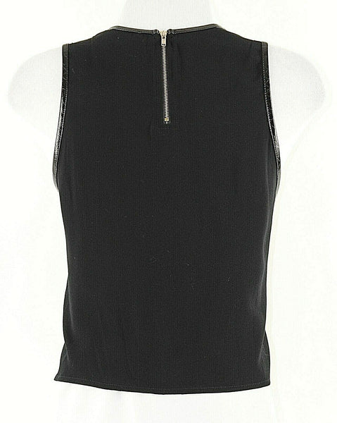 Astr NEW $48 Sz S Black White Textured Poly Wool Rayon Polyurethane Top