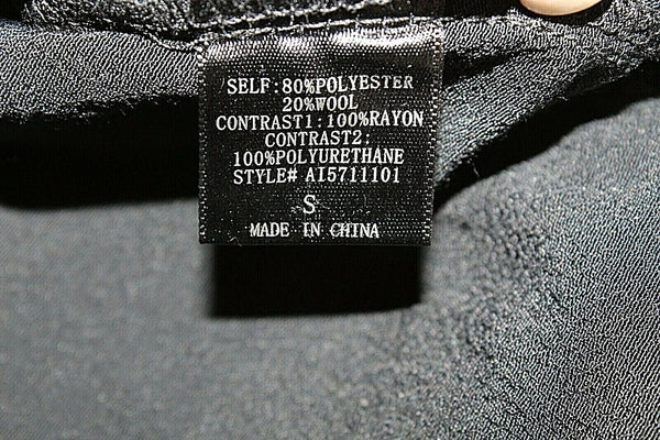 Astr NEW $48 Sz S Black White Textured Poly Wool Rayon Polyurethane Top