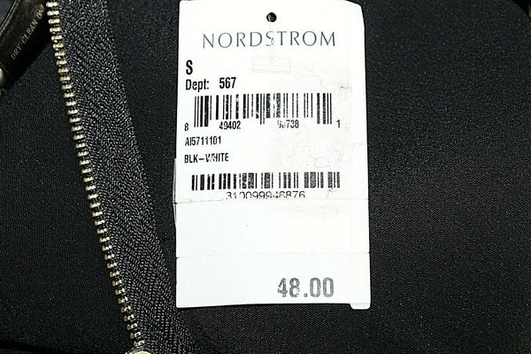 Astr NEW $48 Sz S Black White Textured Poly Wool Rayon Polyurethane Top