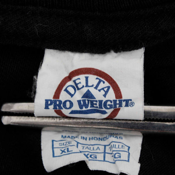 Delta Sz XL Black Multi KORN Skulls 100% Preshrunk Cotton Knit Shirt