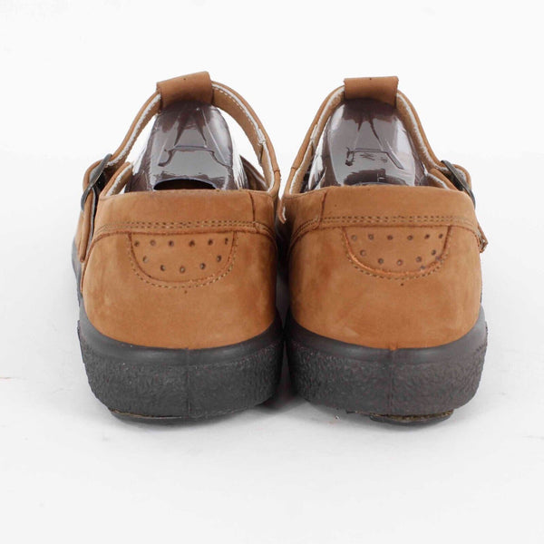 Romika Sz 40 F Camel Brown Adjustable Buckle Strap Suede Upper Flats