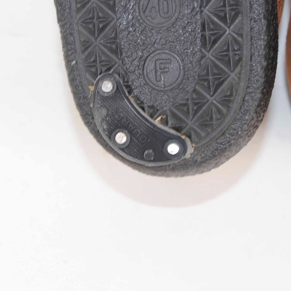 Romika Sz 40 F Camel Brown Adjustable Buckle Strap Suede Upper Flats