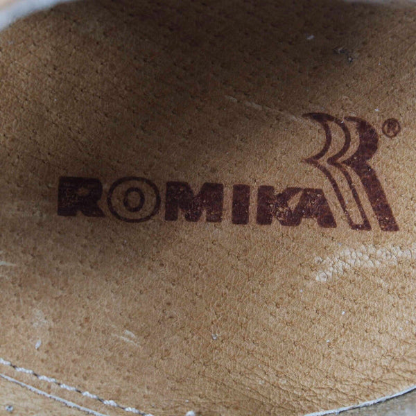 Romika Sz 40 F Camel Brown Adjustable Buckle Strap Suede Upper Flats