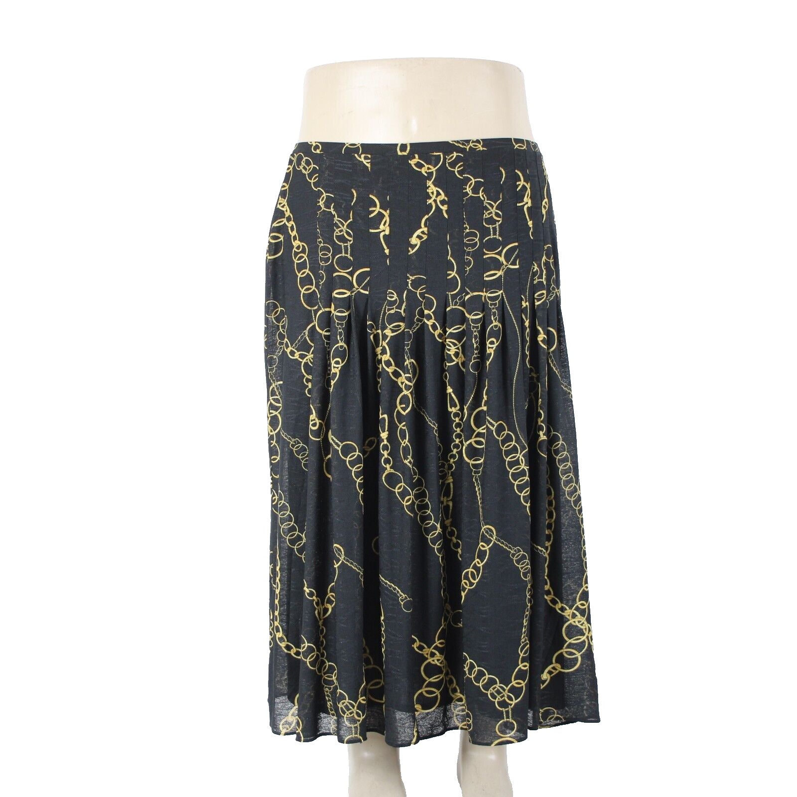 Jones New York Collection Sz 1X Black Yellow Stretch Lined 100% Polyester Skirt