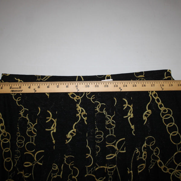 Jones New York Collection Sz 1X Black Yellow Stretch Lined 100% Polyester Skirt