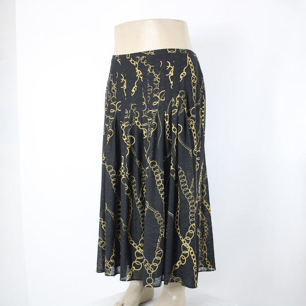Jones New York Collection Sz 1X Black Yellow Stretch Lined 100% Polyester Skirt