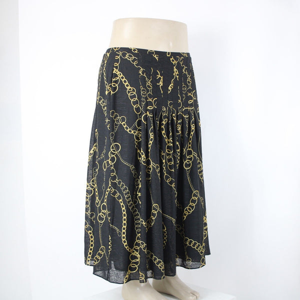 Jones New York Collection Sz 1X Black Yellow Stretch Lined 100% Polyester Skirt