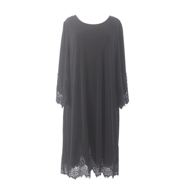 Chicos Dress NEW $129 Sz 2 Black Lined Lace Detail Polyester Spandex Dress