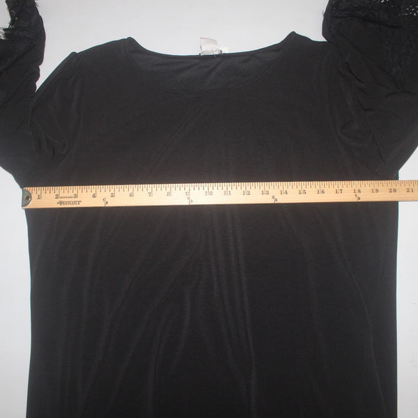 Chicos Dress NEW $129 Sz 2 Black Lined Lace Detail Polyester Spandex Dress