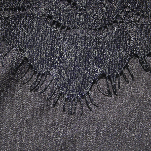 Chicos Dress NEW $129 Sz 2 Black Lined Lace Detail Polyester Spandex Dress