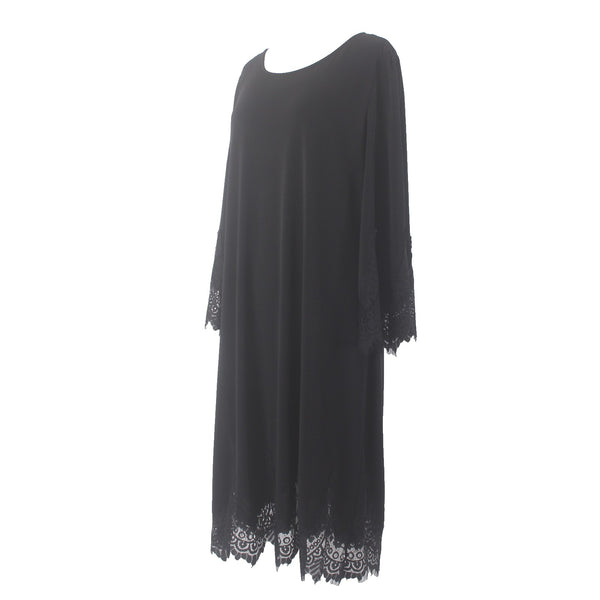 Chicos Dress NEW $129 Sz 2 Black Lined Lace Detail Polyester Spandex Dress
