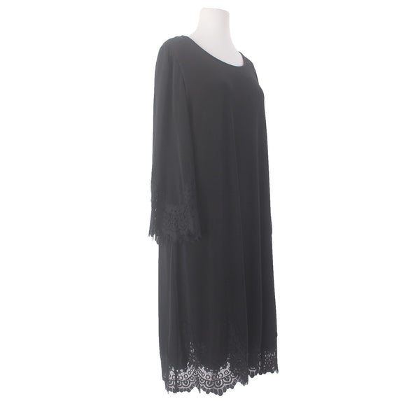Chicos Dress NEW $129 Sz 2 Black Lined Lace Detail Polyester Spandex Dress