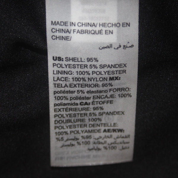 Chicos Dress NEW $129 Sz 2 Black Lined Lace Detail Polyester Spandex Dress