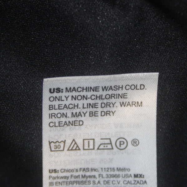 Chicos Dress NEW $129 Sz 2 Black Lined Lace Detail Polyester Spandex Dress
