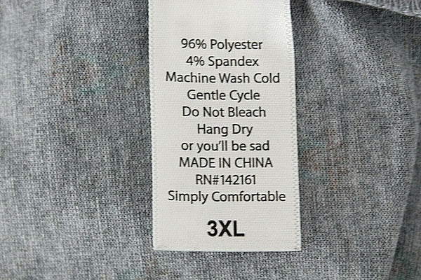 LuLaRoe Sz 3XL Gray Red Green Multi Hi Lo Polyester Spandex Knit Top