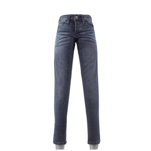 Rude Sz 24 x 30 Navy Blue Denim Whiskers 3 Button Closure Cotton Blend Jeans