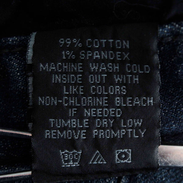Rude Sz 24 x 30 Navy Blue Denim Whiskers 3 Button Closure Cotton Blend Jeans