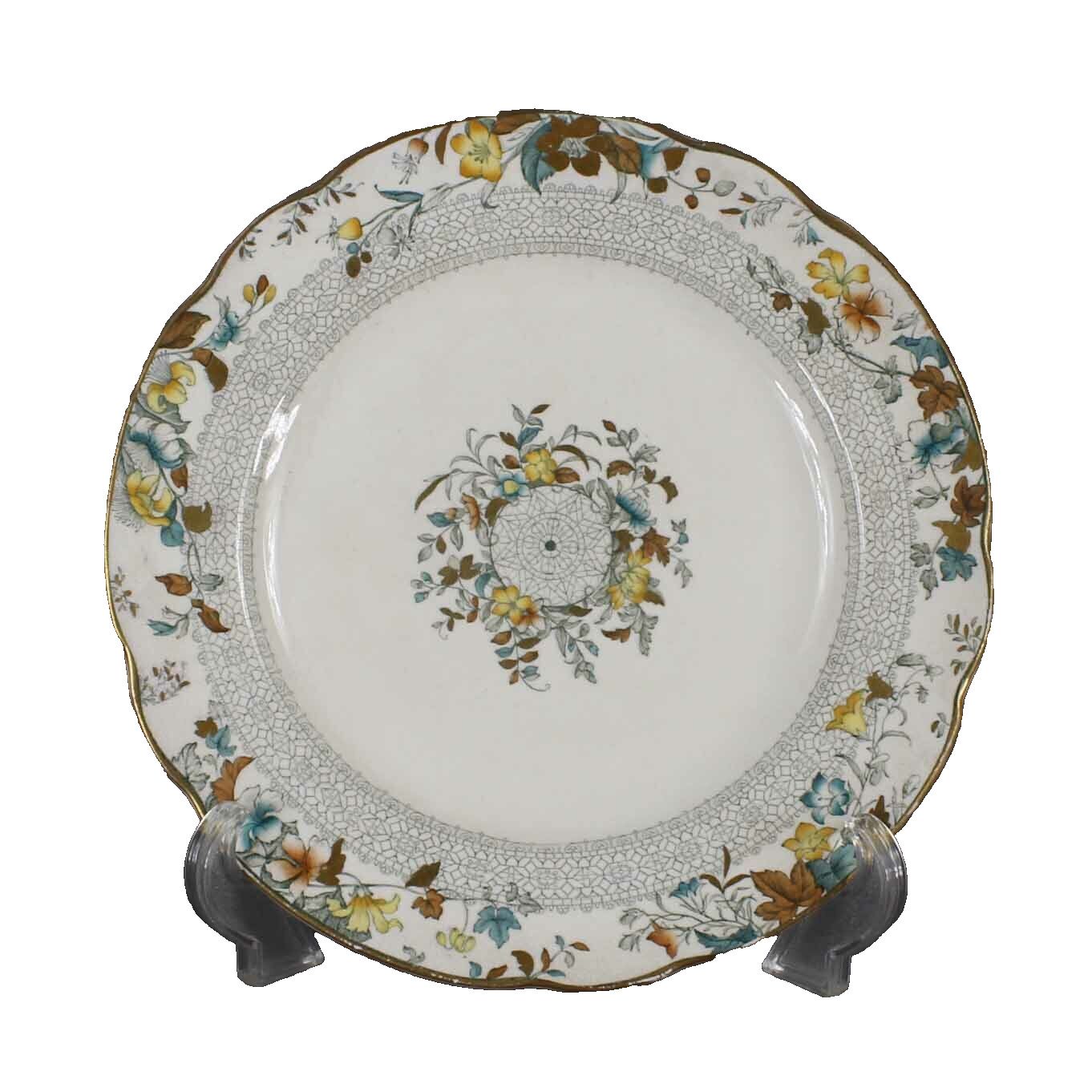 WedgWood Lace 10 X 1 Cream Multicolor Ra No 161762 Dinner Plate 854 #7I