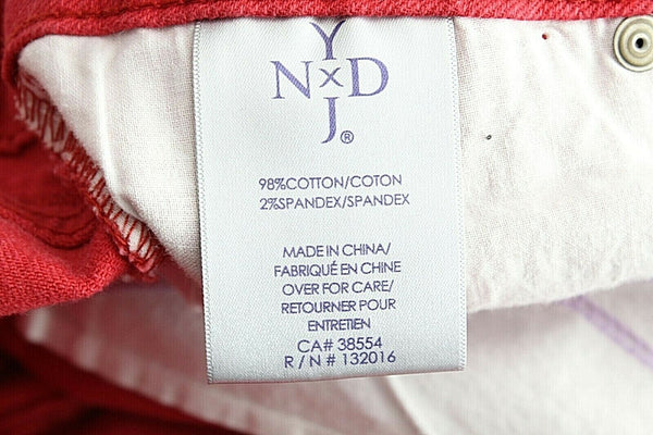 NYDJ 8 x 27 Red Slim Lift Tuck Technology Cotton Spandex Jeans