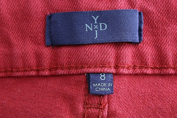 NYDJ 8 x 27 Red Slim Lift Tuck Technology Cotton Spandex Jeans