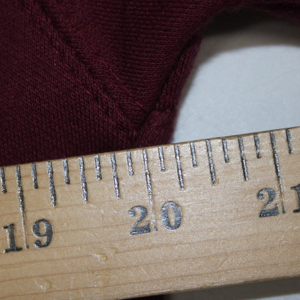 Outrank Sweater NEW Sz S Burgundy Red Multi Colored Logo Pocket Sweater