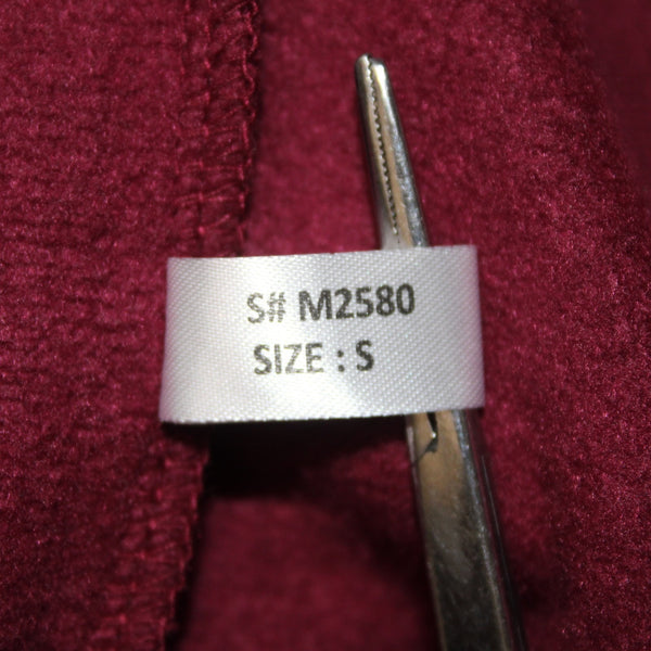 Outrank Sweater NEW Sz S Burgundy Red Multi Colored Logo Pocket Sweater