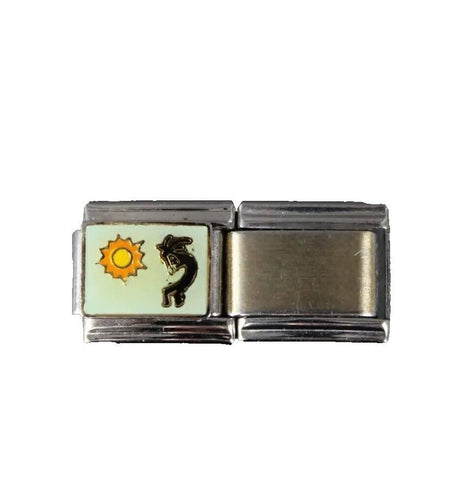 Ciao Sun Enamel Stainless Steel Elastic Stretch Chain Link Italian Charm