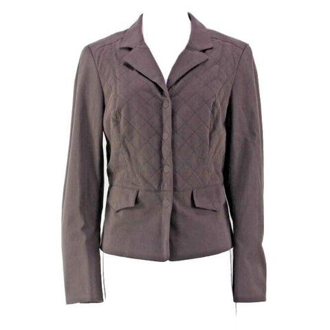 Worth NEW Sz 10 Hickory Brown Fitted Quilted Cotton Blend Zip Cuff Jacket