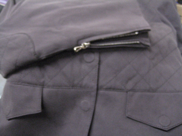 Worth NEW Sz 10 Hickory Brown Fitted Quilted Cotton Blend Zip Cuff Jacket