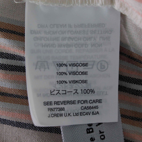 Madewell NEW $72 Sz XS Tan Peach Multi Stripes Hi Lo Button Up Viscose Woven Top