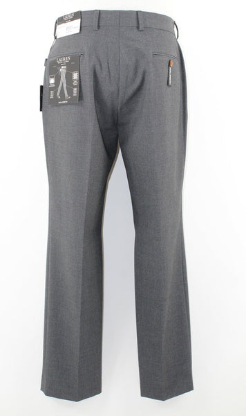 Lauren Slim Fit NEW $95 Sz 34W x 30 Dark Gray Polyester Blend Trouser Pant