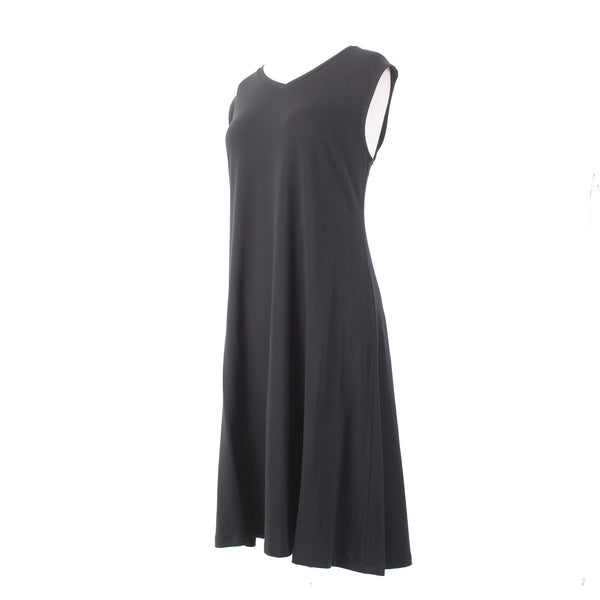 Eileen Fisher Dress NEW $198 Sz SP Black V Neck Organic Cotton Dress