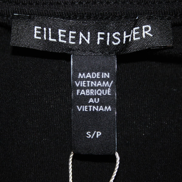 Eileen Fisher Dress NEW $198 Sz SP Black V Neck Organic Cotton Dress